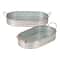 Oblong Galvanized Metal Tray (Set of 2) 19" x 11.25" x 3", 17" x 10" x 3"